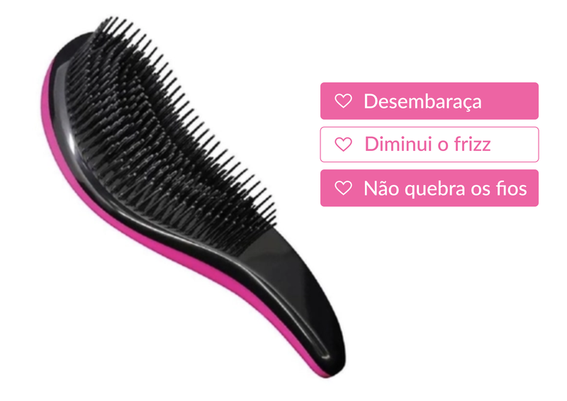 Escova anti frizz e desembaraçadora